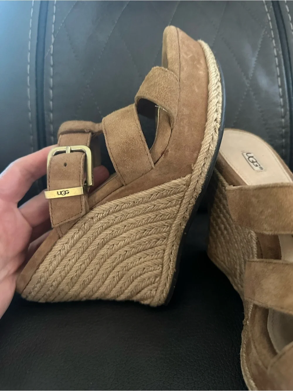 UGG Hedy suede espadrille wedge sandals